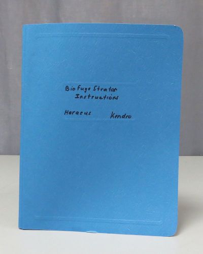 Heraeus Biofuge Stratos Instruction Manual