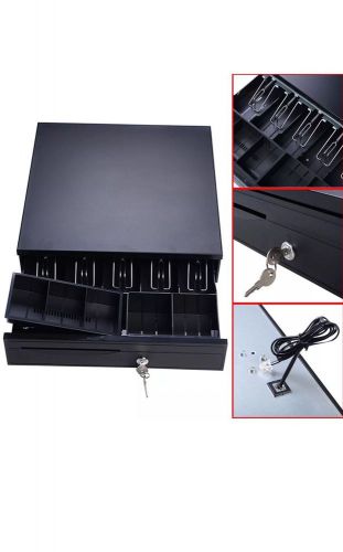 Cash Drawer Box Works Compatible Epson/Star POS Printers w/5Bill &amp;5Coin Tray