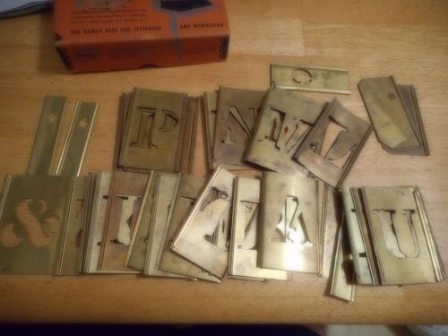 Vintage Reese&#039;s Adjustable Brass Stencils 36 total pieces original box