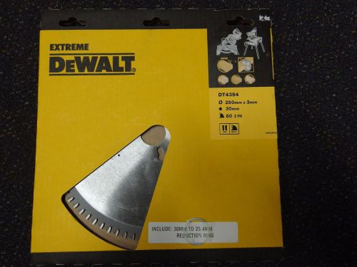 Dewalt DT4354 Extreme Mitre Saw Blade 250mm x 3mm x 30mm Bore 80Z HW