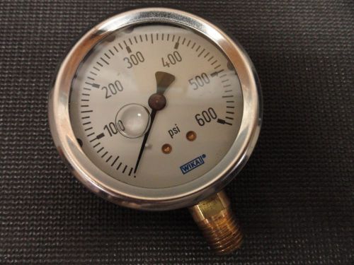 Wika Liquid Filled 0-600 Psi Gauge W/ 2.5&#034; Display, 1/4&#034; Male