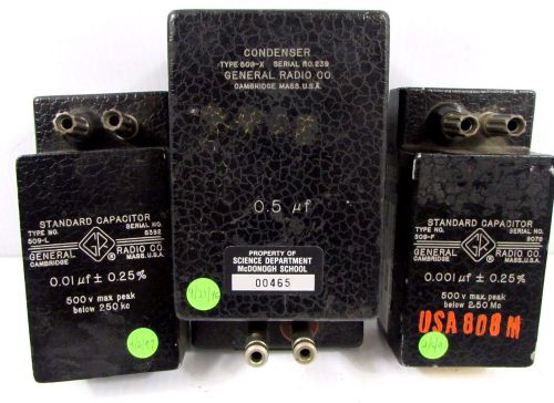 3pcs GENERAL RADIO LABORATORY STANDARD CAPACITOR 509-F 509-L CONDENSER 509-X