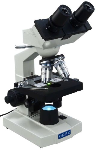 Omax 40x-2000x lab led binocular compound microscope with double layer mechan... for sale