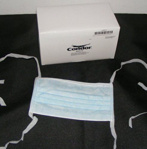 CONDOR 4KMY1 MEDICAL TIE-ON Surgical Masks, PK 50