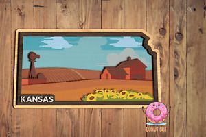 Kansas American States SVG Laser cut files for Glowforge, Cricut, Multi-layer