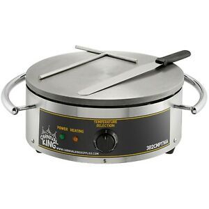 Carnival King CMPT16A 16&#034; Round Portable Cast Iron Crepe Maker - 120V