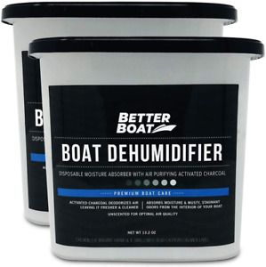 2 Pack Boat Dehumidifier Moisture Absorber and Charcoal Smell Remove Damp Musty