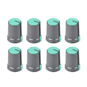 8Pcs Potentiometer Volume Control Knob Cap Plastic Green 6mm Shaft 12mm x 17mm