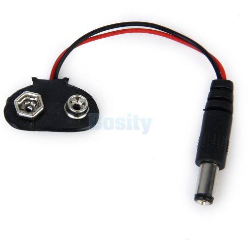 9V/Volt CCTV Camera Battery Clip Adaptor Holder Connector w/ 2.1mm DC Plug