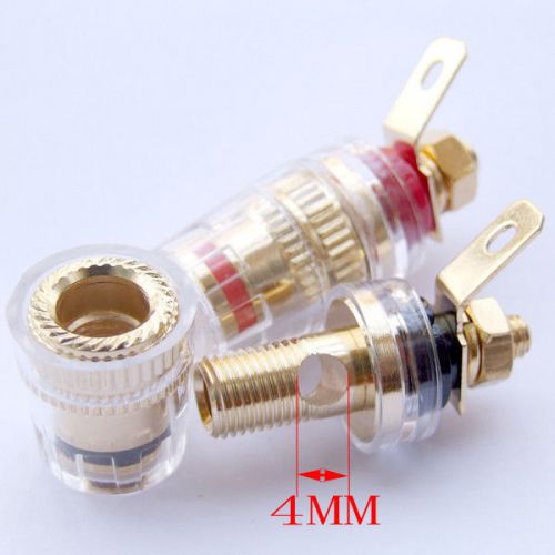 2PCS Copper Binding Post Terminals for Power Amplifier 4mm Banana Socket Speaker