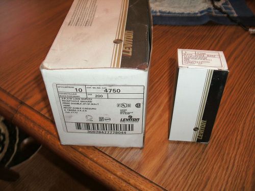 Leviton 2-P 3-W Lock Duplex Receptacle Ground Cat 4750 15A-277V lot of (9)