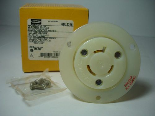 HUBBELL HBL2346 Twistlock Flanged Receptacle 20 Amp, 480 Volt, Nema L8-20