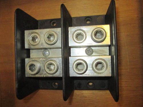 Ilsco power distribution block pdb-22-500-2 line (2) 500mcm load (2) 500mcm used for sale