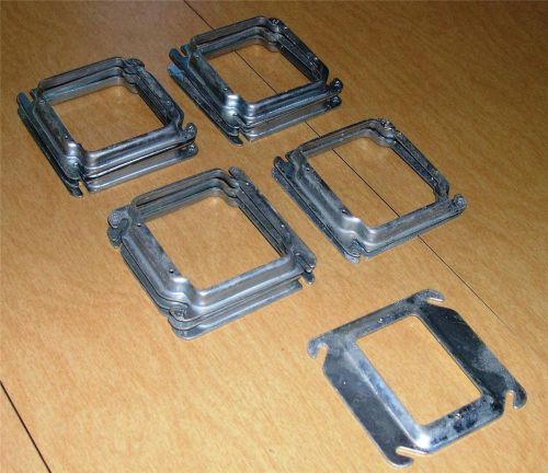 Lot of 11 bowers two gang, 4&#034; square switch rings, 1/2&#034; raised + extra for sale