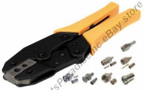 Ratchet BNC RG59 coax,N,RCA,TNC,UHF,SMA Crimper/Crimping Tool w/Pin Crimp spot{Y