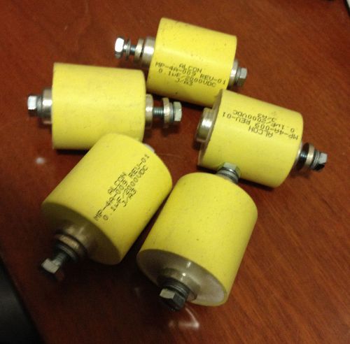 Lot of 5 Alcorn MP-4A-009 Rev 01, 0.1µF, 2000VDC, J/A3 Capacitors, Used