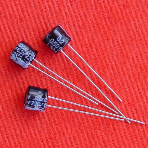 -- 10x 220uF 6.3V JACKCON Super Mini Electrolytic Capacitor +105C HKe