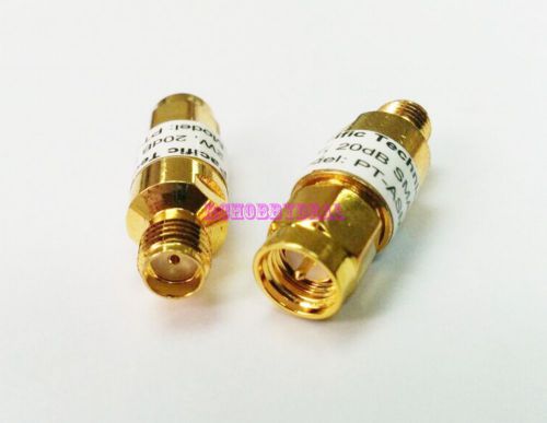 2 PCS Attenuator 2W 2 Watts DC-3 Ghz 20dB SMA RF coaxial Power M jack F 50? gold