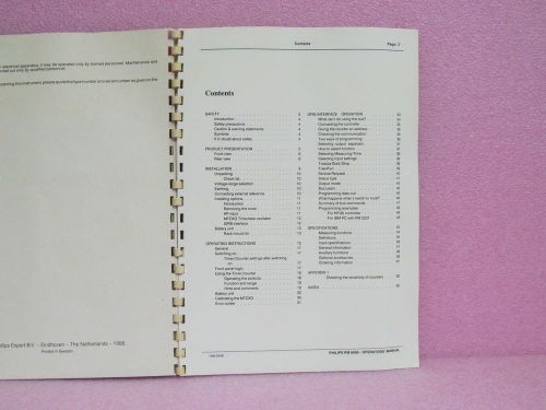 Philips manual pm 6666 programmable timer/counter operator&#039;s manual (1988) for sale