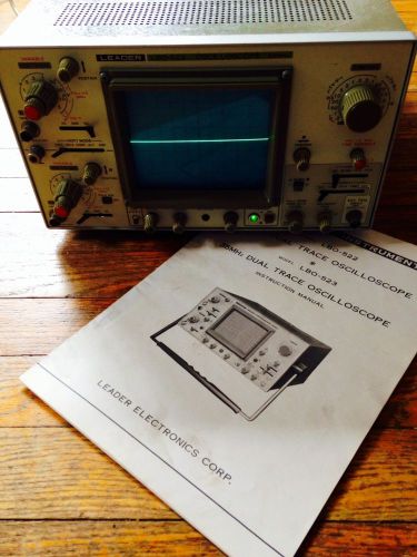 LEADER Oscilloscope LBO-522 20MHz Scope &amp; Instruction Manual