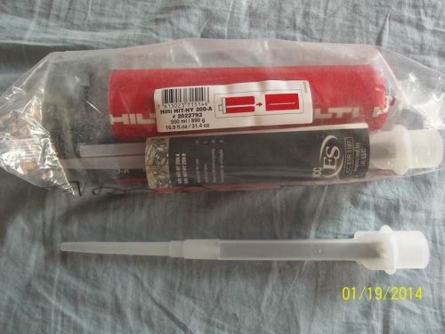 Brand New Hilti HIT HY 200  16.9 fl. oz./31.4 oz. 2022792 + 1 mix pipe for free