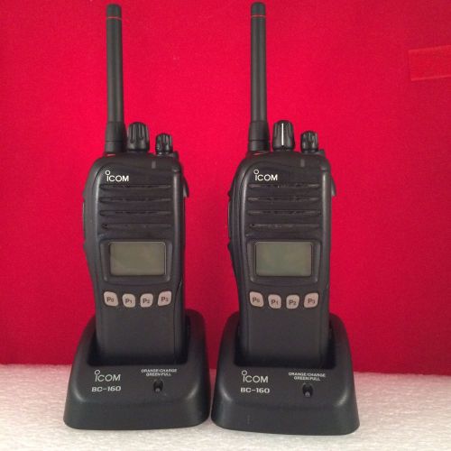 2 icom f4161ds uhf radios talkies with chargers free programming for sale