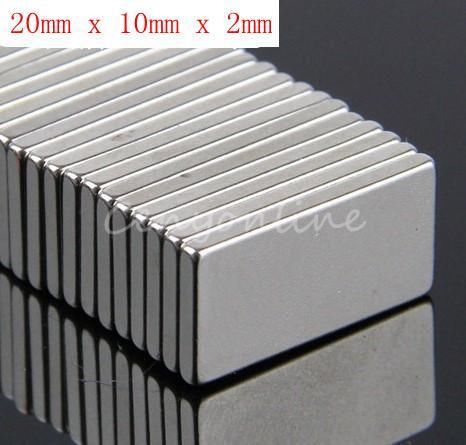 5 x stronger block cuboid magnets 20 x 10 x 2mm rare earth neodymium magnetism for sale