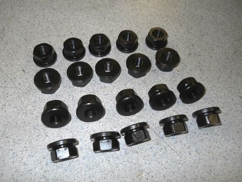 20 NEW NASCAR 3/8&#034;-24 FINE THREAD GRADE 8 HARDENED THICK FLANGE NUTS