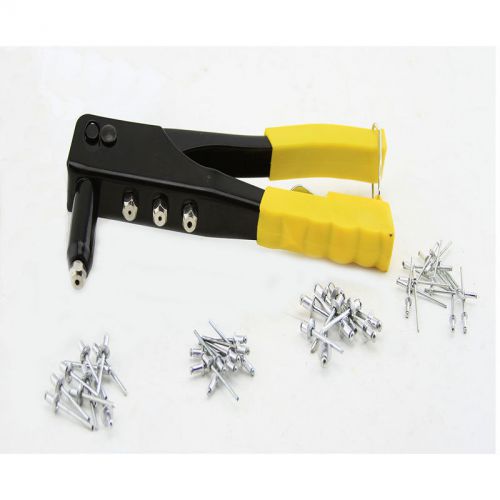 7 new one way manual hand gun riveter cushioned grips sheet metal w/40 rivets for sale