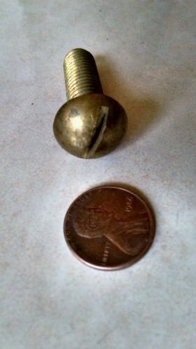 3/8&#034; X 1-1/4&#034; 16 Brass Round Head Slotted Machine Screw N.O.S