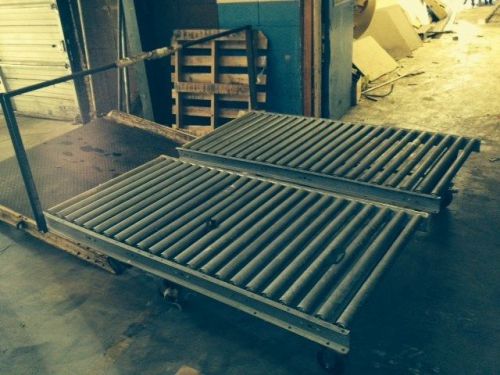 Conveyor, gravity roller buggy. 72&#034; wide.  aprox. 5 feet long