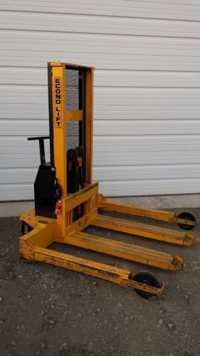 Econolift Manual Walkie Stacker Pallet Jack 42&#034; Forks 3000lb. Cap Lift Truck 12V