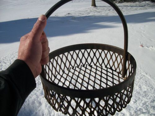 Vintage Industrial Round Metal Wire Parts Basket