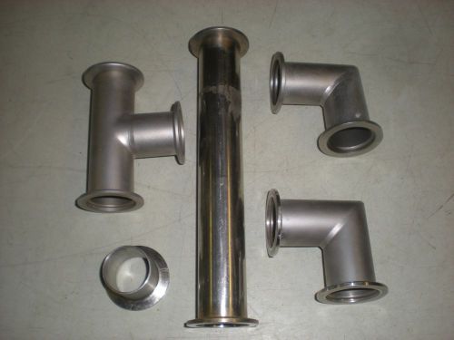 Lot of (5) Metal Vacuum Line Fittings - 1-1/2&#034; OD Tube