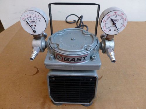 GAST DOA-P104-AA VACUUM PUMP  damaged gauges but works great