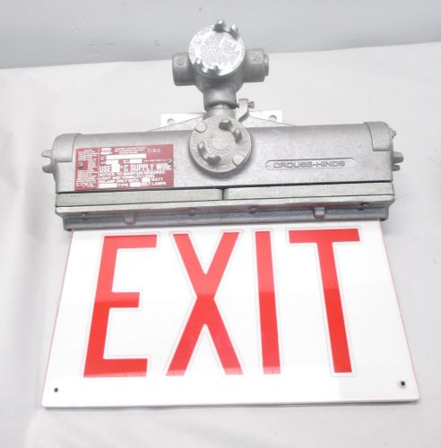 Crouse hinds exl21a single face illuminated exit light sign 120v-ac d446053 for sale