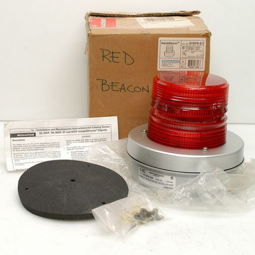 NEW Edwards AdaptaBeacon Red 12-48VDC 97DFR-EK Double Flash Strobe Light