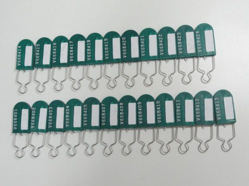 New 23 pc E.J. Brooks Co. Green Plastic Padlock