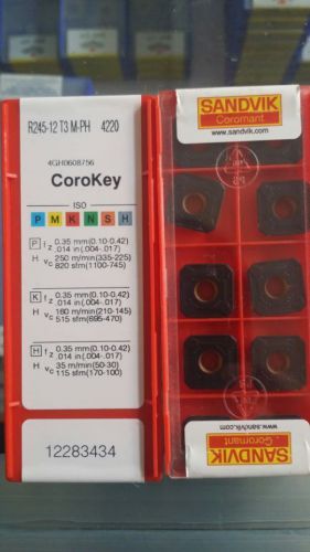 Sandvik R245-12 T3M-PH 4220 milling inserts, brand new