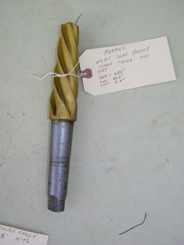 MOHAWK - #4 M/T- -5 FLUTE SPIRAL CORE REAMER-TIN -.925&#034; 1.50&#034;  OAL.10.0&#034; LOC 5.0