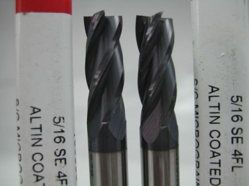 LOT ( 2 ) NEW USA 5/16&#034; CARBIDE ENDMILL ALTIN MILLING CNC LATHE MACHINIST TOOLS