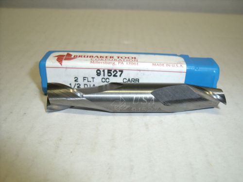 1/2&#034; X 1/2&#034; X 5/8&#034; X 3&#034; Brubaker Carbide 2 FLUTE Center Cut End Mill DOUBLE END