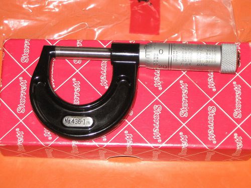 NEW L S STARRETT NO 436 P -1 0-1&#034; MICROMETER CALIPER  .001 MACHINEST TOOL DIE