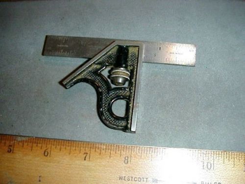 VINTAGE QUALITY STARRETT 4&#034; FOUR INCH SQUARE - METAL MACHINIST / CARPENTER TOOL