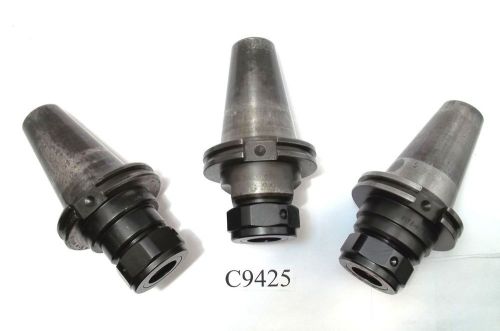 (3) pc set cat50 tg100 collet chucks collis, valenite and fitz-rite lot c9425 for sale