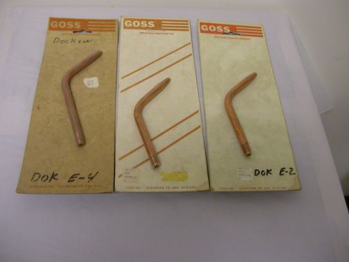 (3) Goss Welding Tips Dockson 3074-1~3074-2~3074-4 Welding Goss Equipment NOS