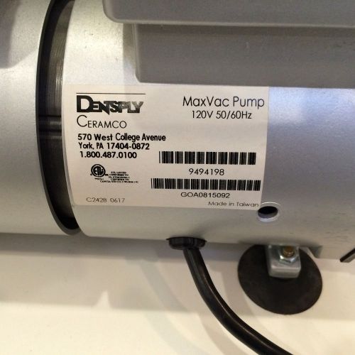 Ceramco/Dentsply vacuum pump