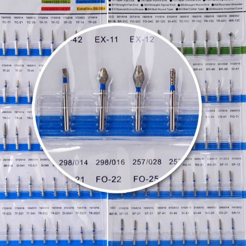 20Box Dental Diamond Burs Flat-end Tapered Medium FG 1.6M F High Speed Handpiece