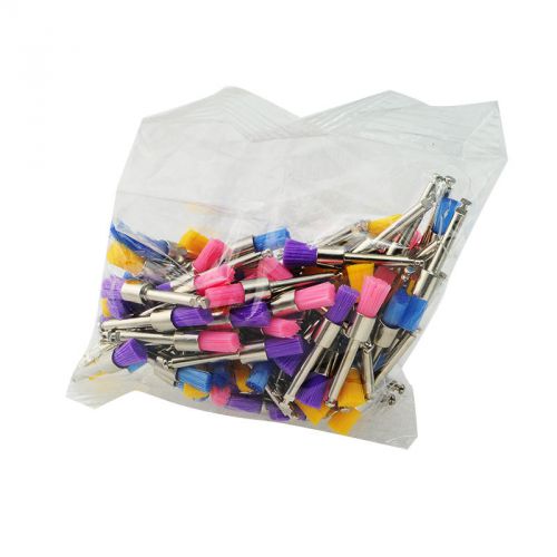 100pcs Dental Color Nylon latch flat Polishing Polisher Prophy Brushes 2.35mm