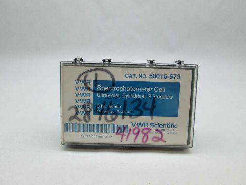 NEW VWR 58016-673 SPECTROPHOTOMETER CELL UV CYLINDRICAL 2 STOPPER D408636